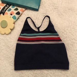 Blue striped crop top